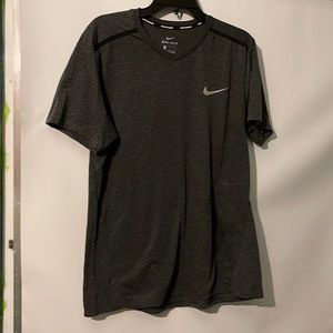 Nike Dry Fit Short Sleeves Shirt Gray Black L